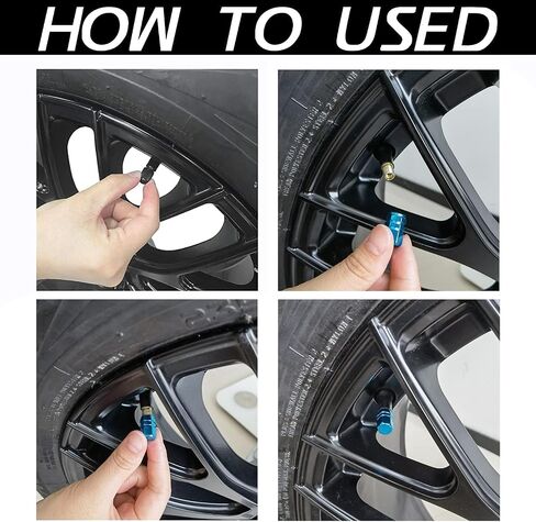 Car Tire tire Valve Cap Valve stem Cover, 12PCS Valve stem Cap,for Automobiles, SUV, Motorcycles, Bicycles, and Trucks, Universal tire Valve stem Cap (Black) in Kuwait