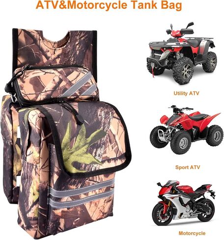 CKEGUO ATV Saddle Bag,Waterproof Insulated pocket Motorcycle Tank Bag with Reflective Strips - Cargo Tank Phone Bag Storage Luggage for ATV UTV Bicycle Snowmobile in Saudi Arabia
