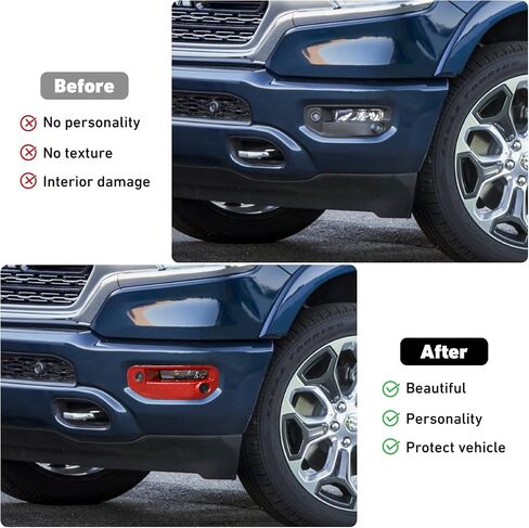 Linskip Front Bumper Fog Light Protector Cover Compatible with RAM 1500 2019 2020 2021 2022 2023 2024, Fog Light Cover for RAM Exterior Accessories(Black) in Saudi Arabia
