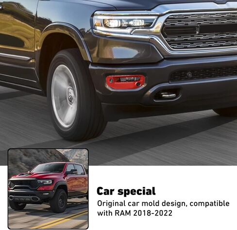 Linskip Front Bumper Fog Light Protector Cover Compatible with RAM 1500 2019 2020 2021 2022 2023 2024, Fog Light Cover for RAM Exterior Accessories(Black) in Saudi Arabia