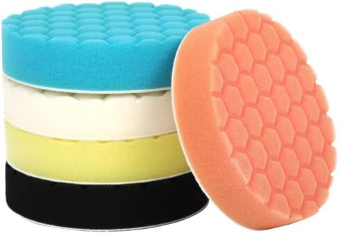 مجموعة وسادات تلميع أوتيك مكونة من 5 قطع - ملمع مقاس 6 بوصة لمخزن تفصيل السيارة - مجموعة وسادات تلميع مركبة للتلميع وسادات شمع لتصحيح الطلاء in Kuwait