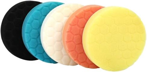 مجموعة وسادات تلميع أوتيك مكونة من 5 قطع - ملمع مقاس 6 بوصة لمخزن تفصيل السيارة - مجموعة وسادات تلميع مركبة للتلميع وسادات شمع لتصحيح الطلاء in Kuwait