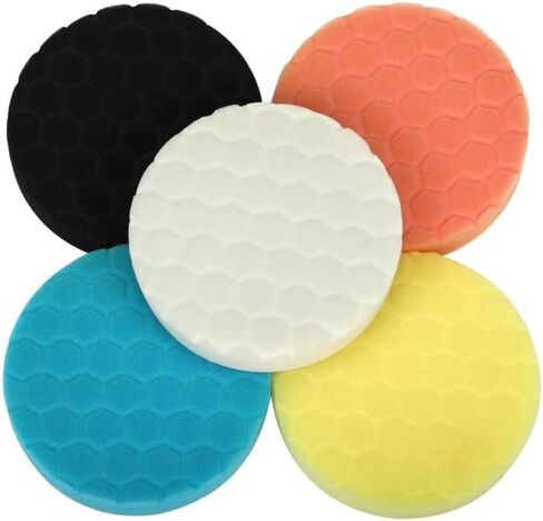 مجموعة وسادات تلميع أوتيك مكونة من 5 قطع - ملمع مقاس 6 بوصة لمخزن تفصيل السيارة - مجموعة وسادات تلميع مركبة للتلميع وسادات شمع لتصحيح الطلاء in Kuwait