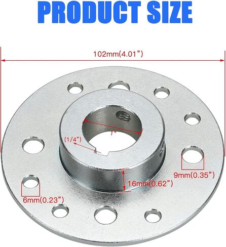 YOXUFA Go Kart Sprocket Hub 1 بوصة تتحمل 1/4 بوصة مجموعة أدوات Keyway مع سلسلة #35 60T ضرس محرك خلفي 4 فتحات لعربة الذهاب أجزاء الدراجة الصغيرة الفضية in Saudi Arabia