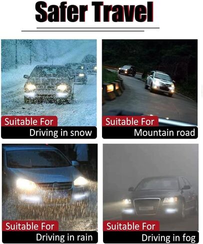 2 Pcs/Set 8 LED Wind Powered Vehicle Daytime Running Light Lamp, Car Lamp No Need External Power Supply, Waterproof Car Wind Energy Daytime Light, Auto LED Daytime Running Lights (White) in Saudi Arabia