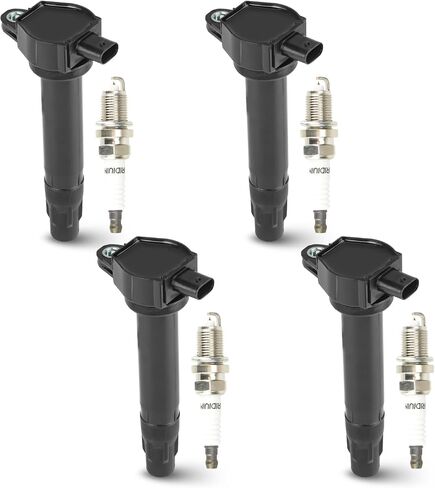 Hurotoms 4PCS Ignition Coil Pack with 4PCS Iridium Spark Plug Compatible with Chrysler Sebring Dodge Caliber Journey Jeep Compass Patriot 1.8L 2.0L 2.4L, Replace OE# UF557 IC637 C1587 4606824AB in Saudi Arabia