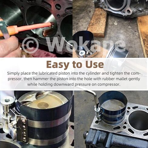 مجموعة أدوات ضاغط حلقة المكبس 4 قطع من Wokape مع مقياس ملمس، ضاغط حلقة مكبس محرك السيارة مع براغي أمان قابلة للتعديل كماشة حلقة المكبس ومقياس ملمس من الفولاذ المقاوم للصدأ in Saudi Arabia