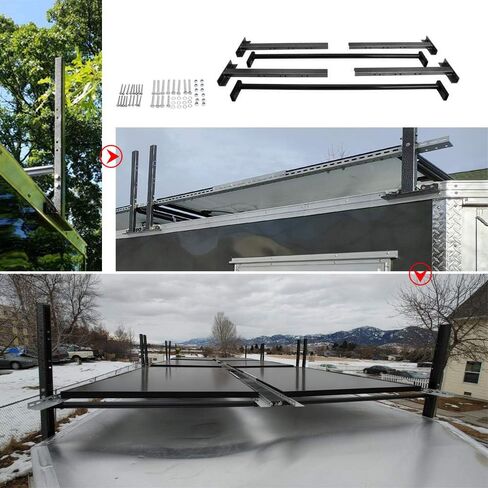 NIXFACE Adjustable Roof Ladder Racks Fit for 4"-7" Wide Enclosed Trailers Cargo Vans Trucks in Kuwait