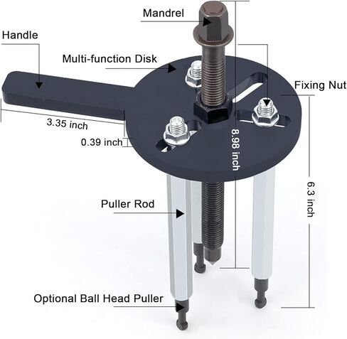 مجموعة ادوات سحب محمل مكفوفين مكونة من 3 قطع من يكسسيكا، مجموعة ادوات سحب محمل طيار، اداة ازالة المحامل الداخلية الداخلية، فاصل فاصل للدراجة النارية والسيارة in Kuwait