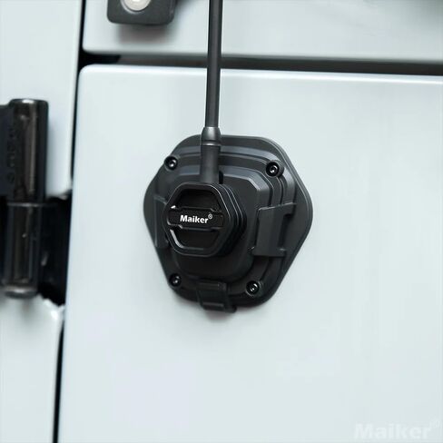 Maiker متوافق مع غطاء قاعدة هوائي الراديو 2007-2023 Jeep Wrangler JK JKU JL JLU Gladiator JT(ABS، أسود) in Kuwait