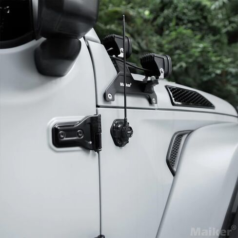 Maiker متوافق مع غطاء قاعدة هوائي الراديو 2007-2023 Jeep Wrangler JK JKU JL JLU Gladiator JT(ABS، أسود) in Kuwait
