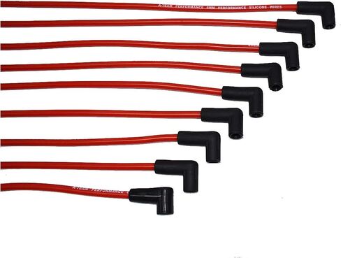 A-Team Performance - Silicone Spark Plug Wires Set Automotive Wire Accessories - Compatible with Chevy Chevrolet GMC V6 V8 4.3L 5.0L 5.7L TBI EFI - 8.0mm Red in Saudi Arabia