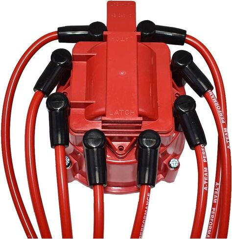 A-Team Performance - Silicone Spark Plug Wires Set Automotive Wire Accessories - Compatible with Chevy Chevrolet GMC V6 V8 4.3L 5.0L 5.7L TBI EFI - 8.0mm Red in Saudi Arabia