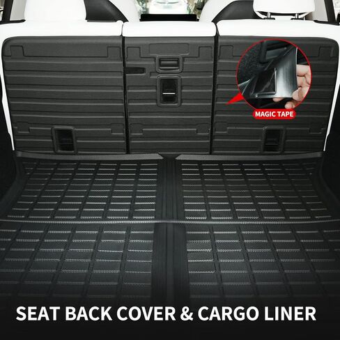 مجموعة كاملة من سجادات أرضية Uxcer 9 قطع من طراز Tesla Model Y، سجادات أرضية TPE مناسبة لجميع الأحوال الجوية لملحقات Tesla Model Y 5 مقاعد 2020-2023، غطاء حماية للمقعد الخلفي مناسب حسب الطلب وبطانة البضائع وسجاد صندوق السيارة in Kuwait