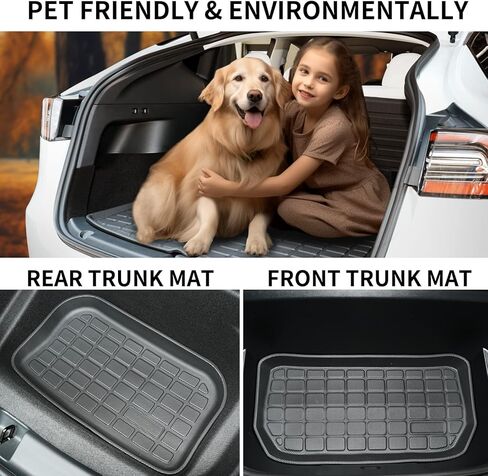 مجموعة كاملة من سجادات أرضية Uxcer 9 قطع من طراز Tesla Model Y، سجادات أرضية TPE مناسبة لجميع الأحوال الجوية لملحقات Tesla Model Y 5 مقاعد 2020-2023، غطاء حماية للمقعد الخلفي مناسب حسب الطلب وبطانة البضائع وسجاد صندوق السيارة in Kuwait