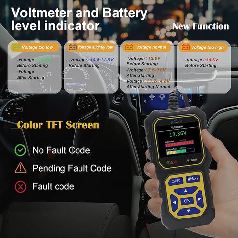 أجهزة DonosHome المحمولة، الماسح الضوئي OBD2، قارئ رمز خطأ المحرك، مؤشر مستوى البطارية، إطار تجميد الفولتميتر، بحث DTC، مستشعر O2، نظام الاستعداد Crangking، سيارة اختبار منذ عام 1996 in Kuwait