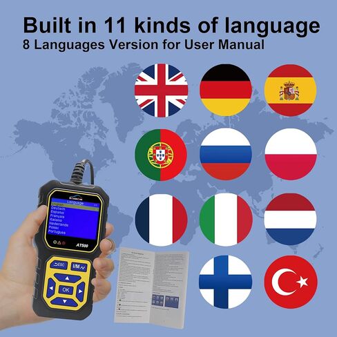 أجهزة DonosHome المحمولة، الماسح الضوئي OBD2، قارئ رمز خطأ المحرك، مؤشر مستوى البطارية، إطار تجميد الفولتميتر، بحث DTC، مستشعر O2، نظام الاستعداد Crangking، سيارة اختبار منذ عام 1996 in Kuwait