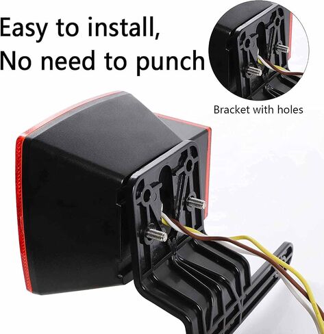 Cyfie LED Trailer Lights Kit, 12V Steel Trailer Tail Lights Boxes Housing with 2 Inch Round RedSide Lights and 6 Inch Oval Red Trailer Light, IP67 Waterproof in Kuwait
