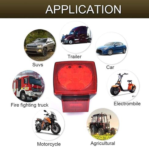 Cyfie LED Trailer Lights Kit, 12V Steel Trailer Tail Lights Boxes Housing with 2 Inch Round RedSide Lights and 6 Inch Oval Red Trailer Light, IP67 Waterproof in Kuwait