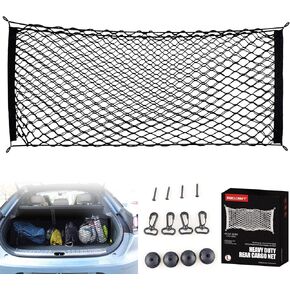 Car Rear Cargo Net, Adjustable Elastic Storage Organizer Net, Trunk Cargo Storage Net, Universal Fit for Car, Vehicle, SUV (35.4"x15.8") in Saudi Arabia