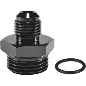 6AN ORB to 6AN Male Flare O-ring Boss Fuel Pump Rail Fitting Adapter Aluminum Alloy Connector Black Anodized