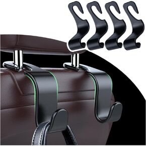 Car Accessories Muilty-Purpose Car Seat Headrest Hook,Universal Car Organizers and Storage for Handbags,Backpacks,Umbrellas,or Phone Holder (Black-4pcs)