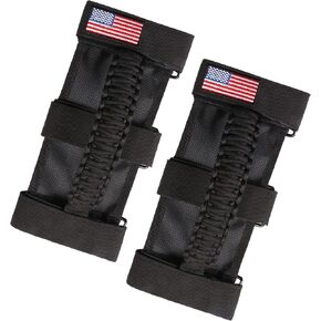 Handles Grab Roll Bar Grab Handles for Jeep Wrangler Accessories TJ JK JL CJ YJ 2 Door 4 Door 1945-2023 Jeep Gladiator JT UTV ATV - Upgrade Metal Buckle, Black, 2 Pack in Kuwait