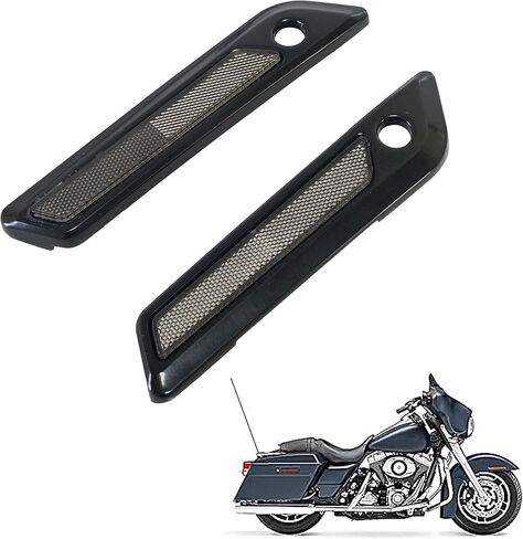 Saddlebag Reflector Inserts for Harley Saddle Bag Latch Cover for Touring Street Electra Road Glide 2014-2024 (Black Reflectors) in Kuwait