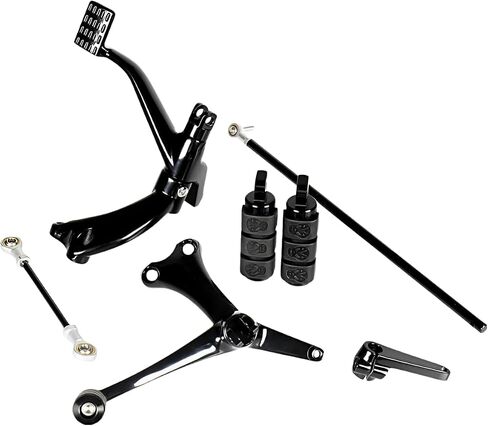 VPZMT Harley Forward Controls مجموعة كاملة من الرافعات والروابط المتوافقة مع Harley Davidson Sportster XL1200 Forty-Eight Roadster Nightster 883Iron 2004-2013 (أسود) in Kuwait