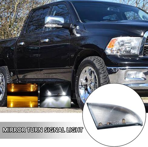 LED Side Mirror Turn Signal Light Lamp Assembly Blinker Smoked Puddle Lamp Compatible with Dodge Ram 1500 2500 2010-2018, Ram 1500 Classic 2019-2022, Replacement for 68064949AA 68064948AA in Kuwait