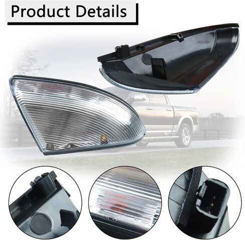 LED Side Mirror Turn Signal Light Lamp Assembly Blinker Smoked Puddle Lamp Compatible with Dodge Ram 1500 2500 2010-2018, Ram 1500 Classic 2019-2022, Replacement for 68064949AA 68064948AA in Kuwait