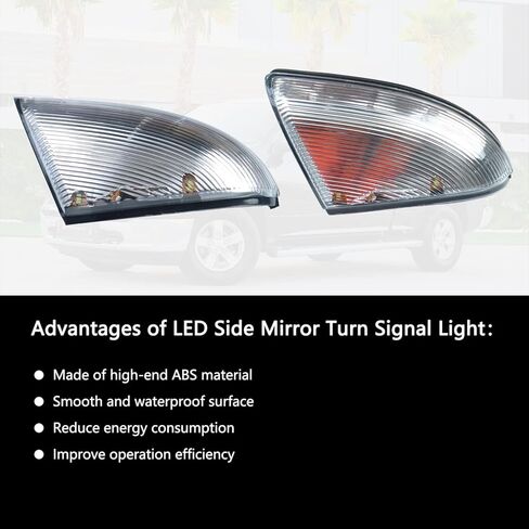 LED Side Mirror Turn Signal Light Lamp Assembly Blinker Smoked Puddle Lamp Compatible with Dodge Ram 1500 2500 2010-2018, Ram 1500 Classic 2019-2022, Replacement for 68064949AA 68064948AA in Kuwait