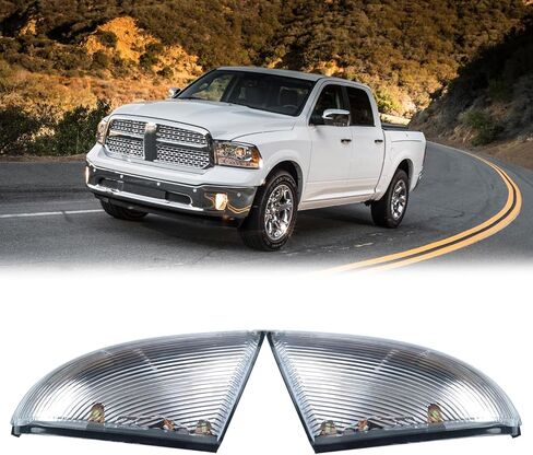 LED Side Mirror Turn Signal Light Lamp Assembly Blinker Smoked Puddle Lamp Compatible with Dodge Ram 1500 2500 2010-2018, Ram 1500 Classic 2019-2022, Replacement for 68064949AA 68064948AA in Kuwait