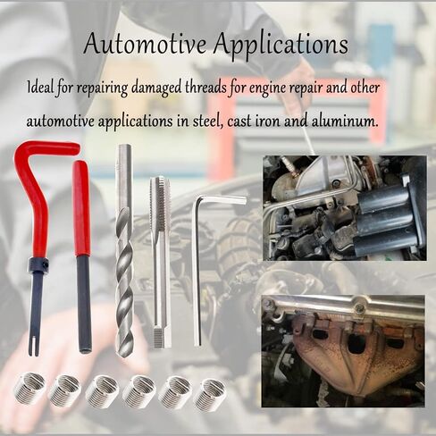 مجموعة أدوات إصلاح الخيوط 15 قطعة من JRangelp M10×1.0 مجموعة أدوات إصلاح الخيط/الصنبور أدوات إصلاح الخيوط التالفة المتوافقة مع مجموعة أدوات يدوية لإصلاح السيارة in Kuwait