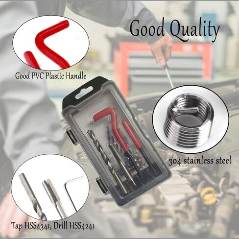 مجموعة أدوات إصلاح الخيوط 15 قطعة من JRangelp M10×1.0 مجموعة أدوات إصلاح الخيط/الصنبور أدوات إصلاح الخيوط التالفة المتوافقة مع مجموعة أدوات يدوية لإصلاح السيارة in Kuwait