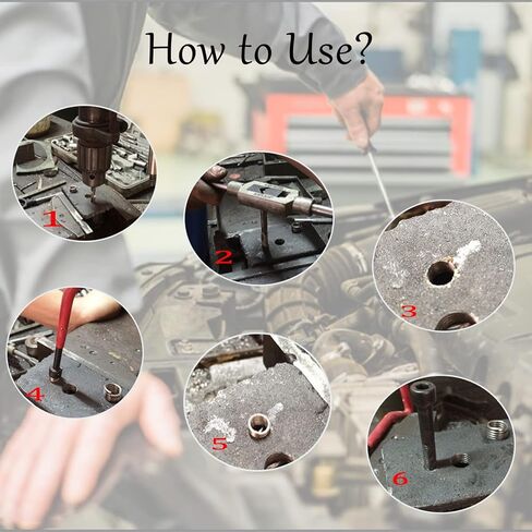 مجموعة أدوات إصلاح الخيوط 15 قطعة من JRangelp M10×1.0 مجموعة أدوات إصلاح الخيط/الصنبور أدوات إصلاح الخيوط التالفة المتوافقة مع مجموعة أدوات يدوية لإصلاح السيارة in Kuwait