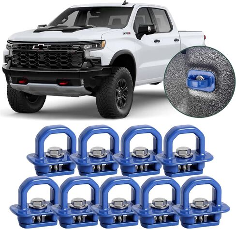 مرساة حائط جانبية من الألومنيوم من Phamyor تناسب 2007-2023 Chevy Silverado/GMC Sierra، 2015-2023 Chevy Colorado/GMC Canyon، خطافات شحن لسرير الشاحنة، DZ97903، أسود، 9 قطع in Kuwait
