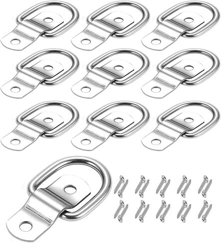 hyfix 10 حزمه d حلقات مرساة 1/4 "مقطورة البضائع التعادل أسفل مرساة الدائري للشاحنات الكلمة rv المعسكرات عربات atv سيارات الدفع الرباعي قوارب الدراجات النارية الخ المركبات، مع مسامير in Saudi Arabia