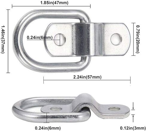 hyfix 10 حزمه d حلقات مرساة 1/4 "مقطورة البضائع التعادل أسفل مرساة الدائري للشاحنات الكلمة rv المعسكرات عربات atv سيارات الدفع الرباعي قوارب الدراجات النارية الخ المركبات، مع مسامير in Saudi Arabia