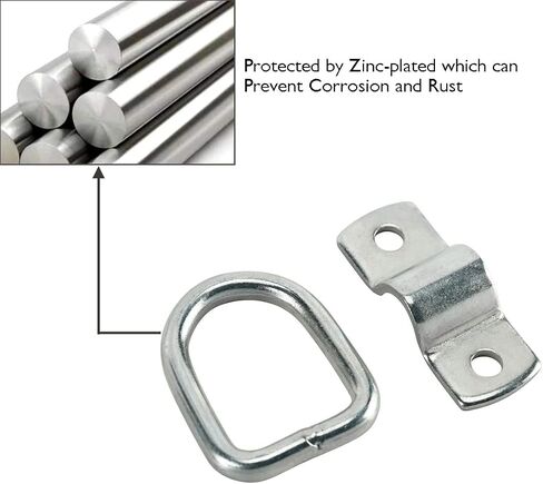 hyfix 10 حزمه d حلقات مرساة 1/4 "مقطورة البضائع التعادل أسفل مرساة الدائري للشاحنات الكلمة rv المعسكرات عربات atv سيارات الدفع الرباعي قوارب الدراجات النارية الخ المركبات، مع مسامير in Saudi Arabia