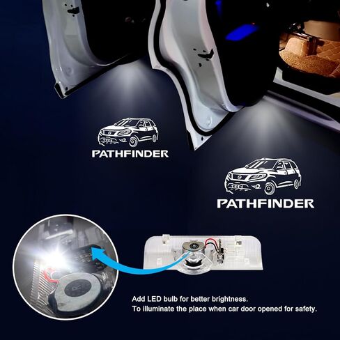مصابيح باب LED لا تبهت من فيركوي بشعار العلامة التجارية اكسسوارات مصابيح ترحيبية متوافقة مع نيسان باثفايندر 2013-2016 - قطعتين in Kuwait