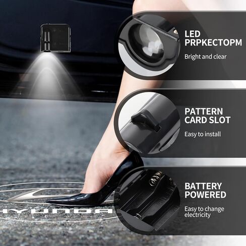 4 PCS Car Door Light Logo, Car Door Led Welcome Light HD Ghost Shadow Light,Led Lights for Car Accessories, Welcome Logo Lights Accessories Compatible with H-yun-dai All Series in Saudi Arabia