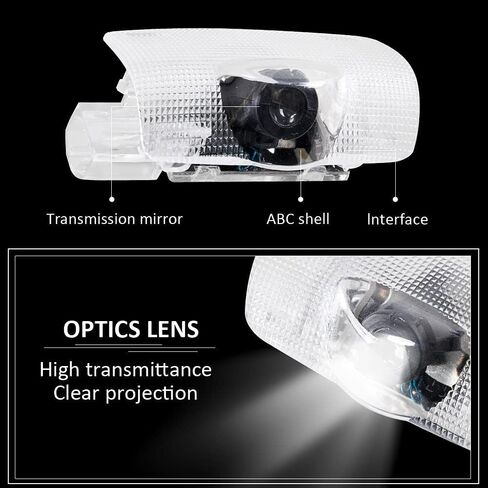 VEPARA LED ضوء باب السيارة شعار جهاز عرض مجاملة LED ليزر ترحيب شعار مصباح ثلاثي الأبعاد شبح ضوء الظل متوافق مع ملحقات RLX/ZDX/TLX/TL، 08 4 قطع A cura in Kuwait