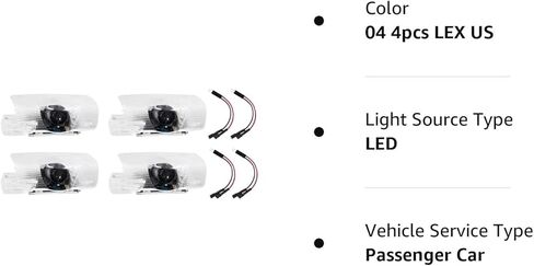 VEPARA LED ضوء باب السيارة شعار جهاز عرض مجاملة LED ليزر ترحيب شعار مصباح ثلاثي الأبعاد شبح ضوء الظل متوافق مع ملحقات RLX/ZDX/TLX/TL، 08 4 قطع A cura in Kuwait