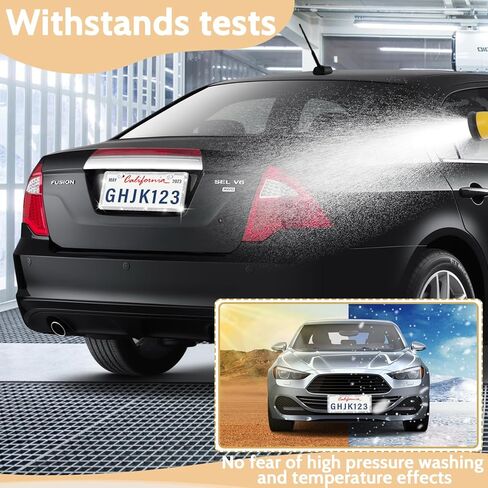 Bling License Plate Frames, 2 Pack Bling License Plate Holder for Women Girl, Handmade Glitter Crystal Diamond Lincense Plate Cover AB Color in Kuwait