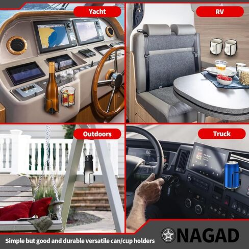 حامل أكواب مكون من قطعتين من حاملات علب الرش من الفولاذ المقاوم للصدأ على الحائط، منظم زجاجات المياه متعدد الاستخدامات وحامل حامل للقوارب واليخوت وجرار العشب وشاحنة تهذيب الحشائش وحافلة المدرسة وورشة عمل المرآب ومقطورة التخييم RV in Kuwait