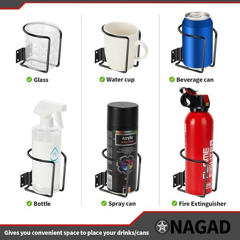 حامل أكواب مكون من قطعتين من حاملات علب الرش من الفولاذ المقاوم للصدأ على الحائط، منظم زجاجات المياه متعدد الاستخدامات وحامل حامل للقوارب واليخوت وجرار العشب وشاحنة تهذيب الحشائش وحافلة المدرسة وورشة عمل المرآب ومقطورة التخييم RV in Kuwait