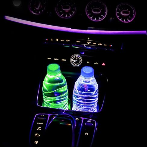 Tnathen 2 قطعة حامل أكواب LED أضواء السيارة الوقايات 7 ألوان وسادة USB كأس حصيرة لمرسيدس بنز شرب كوستر الملحقات سيارة الديكور الداخلي جو مصباح مناسب لسيارة شاحنة SUV نموذج in Saudi Arabia