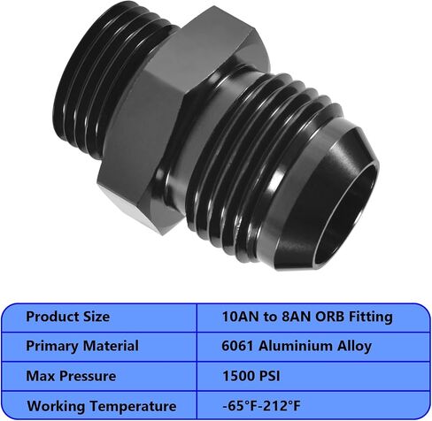 STPCTOU 10AN ذكر مضيئة إلى 6AN ORB O-حلقة Boss مضخة الوقود السكك الحديدية المناسب محول سبائك الألومنيوم موصل أسود بأكسيد in Kuwait