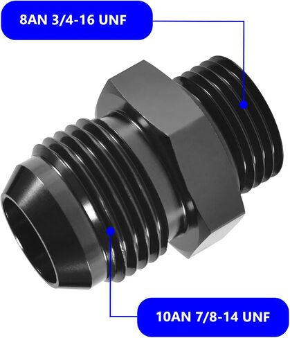 STPCTOU 10AN ذكر مضيئة إلى 6AN ORB O-حلقة Boss مضخة الوقود السكك الحديدية المناسب محول سبائك الألومنيوم موصل أسود بأكسيد in Kuwait